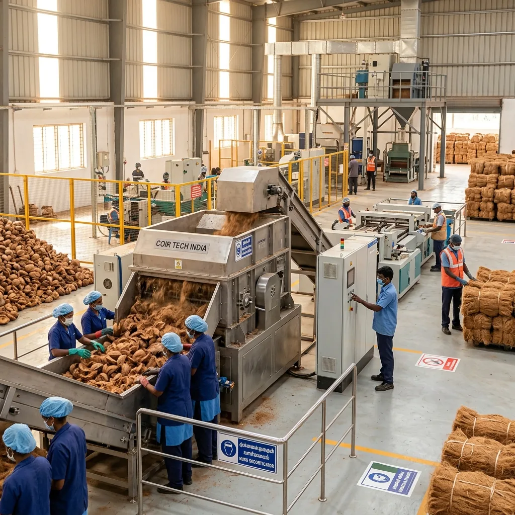 Our coir processing facility in Chennai, Tamil Nadu